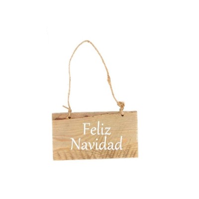 COLGANTE MADERA FELIZ NAVIDAD 18 CM