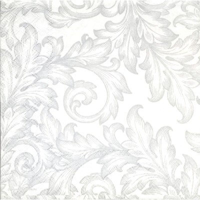 SERVILLETAS BOSQUE BLANCO Y PLATA 33 CM 20 UND