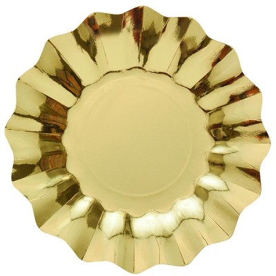 PLATOS CARTON ORO 27 CM 8 UND