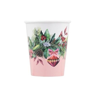 VASOS CARTON CHERRY CHRITSMAS 8 UND