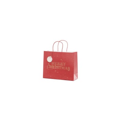 BOLSA REGALO NAVIDAD ROJA 32 X 26 CM