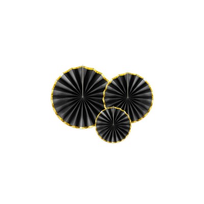 ROSETAS DECORATIVAS, NEGRAS 3 PZAS