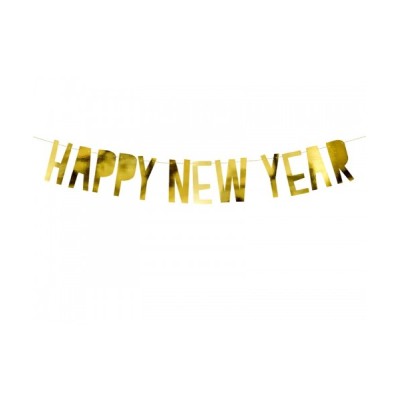 BANNER HAPPY NEW YEAR ORO 90 CM