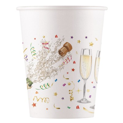 VASOS PAPEL 200ML CELEBRACION 8 UND