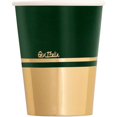 VASOS CARTON VERDE & ORO 250 CC 8 UND