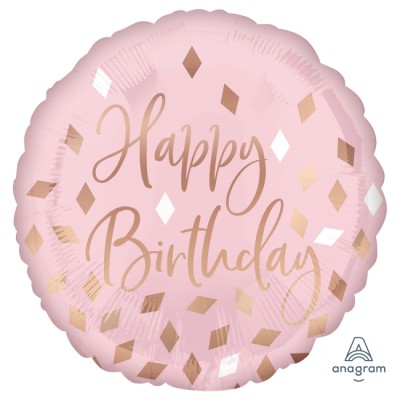 GLOBO FOIL BLUSH BIRTHDAY 18'