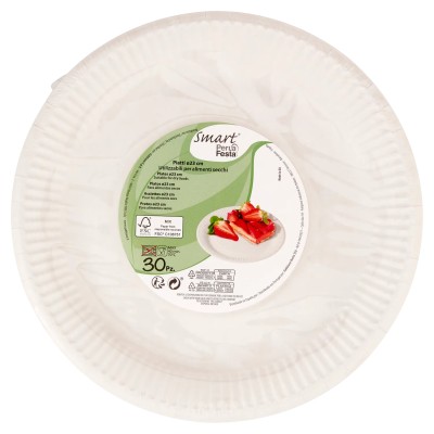 PLATOS CARTON BLANCO 23 CM 30 UND