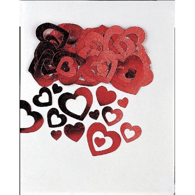 CONFETI CORAZONES ROJOS HUECOS 14 GR