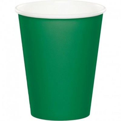 VASO CARTON VERDE ESMERALDA 8 UND 266 ML