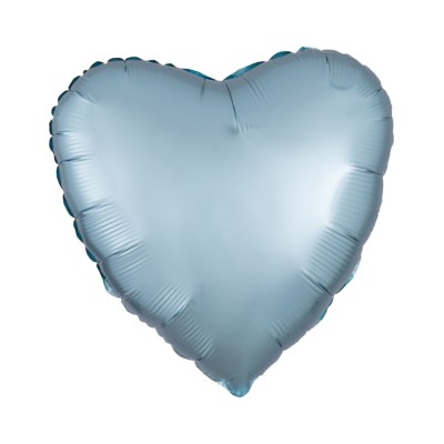 GLOBO CORAZON SATIN AZUL PASTEL 18'