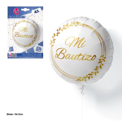 GLOBO FOIL BLANCO BAUTIZO 18'