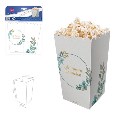 CAJA PALOMITAS COMUNION ORO & HOJAS 3 UND