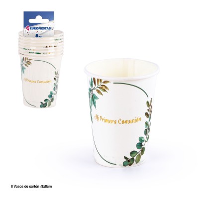 VASOS COMUNION ORO Y HOJAS 8 UND