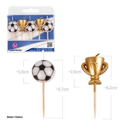 VELAS FUTBOL COPAS Y BALONES 5 UND