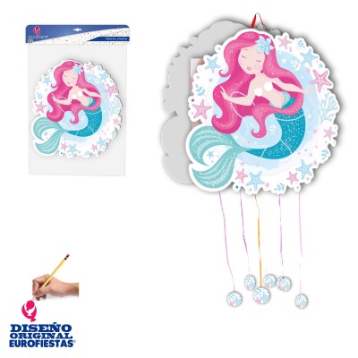 PIÑATA SIRENA ESTRELLAS DE MAR