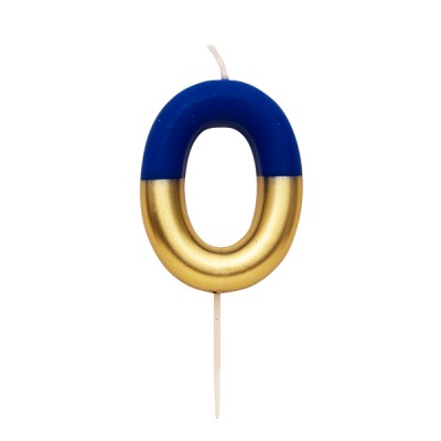 VELA AZUL/ ORO METAL 10.5CM N.0