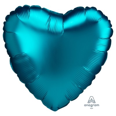 GLOBO FOIL CORAZON SATIN AQUA 18'