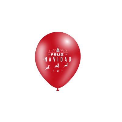 GLOBOS LATEX FELIZ NAVIDAD ABETO 8 UND