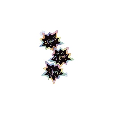 GLOBO TRIPLE ESTRELLA ¨HAPPY NEW YEAR¨51 CM