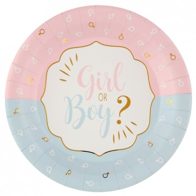 PLATOS ¿ GIRL OR BOY ? 23 CM 10 UND