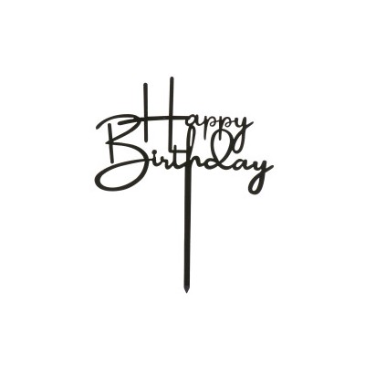 TOPPER HAPPY BIRTHDAY BLACK