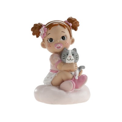 BAUTIZO NIÑA CON GATO 10CM