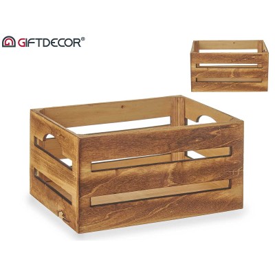 CAJA NATURAL MADERA QUEMADO 21 CM