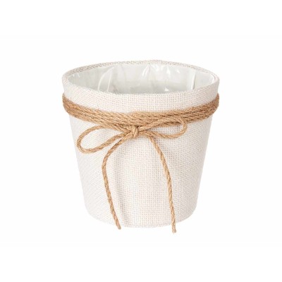 MACETERO TELA CON LAZO 15 CM BLANCO