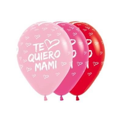 GLOBOS LATEX ¨TE QUIERO MAMI¨ 30 CM 12 UND