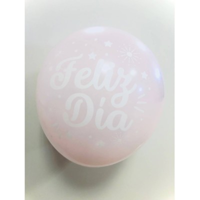 GLOBO LATEX ¨FELIZ DIA¨ ROSA 12 UND