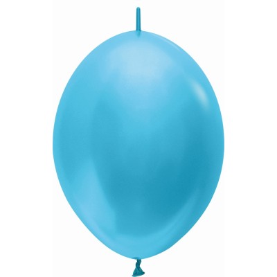 GLOBO LINK-O-LOON SATIN AZUL CARIBE 28CM 25 UND