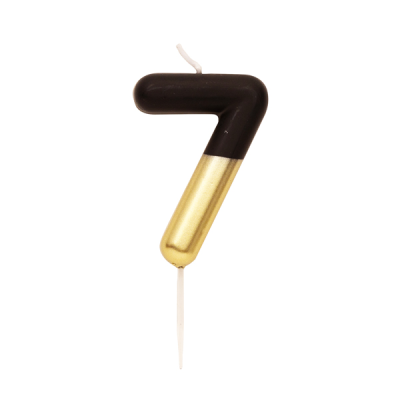 VELA METAL NEGRO/ORO 10 CM N.7