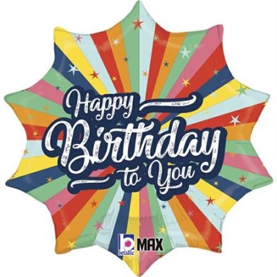 GLOBO FOIL COLORINES HAPPY BIRTHDAY 18'