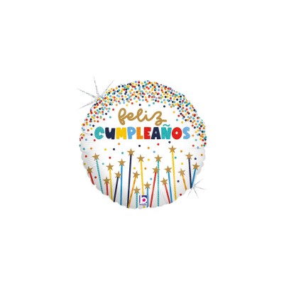 GLOBO FOIL CUMPLE VELAS DE ESTRELLAS 18'