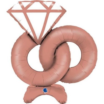 GLOBO PACK ANILLOS ROSA ORO 99 CM
