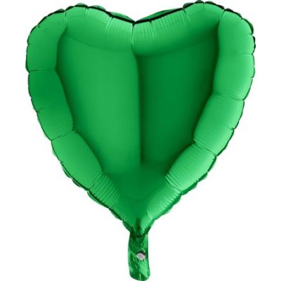 GLOBO CORAZON VERDE BRILLO 18'
