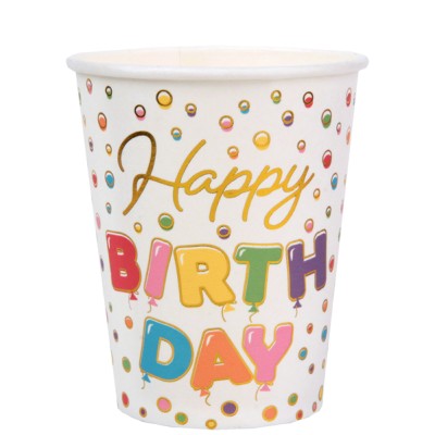 VASOS HAPPY BIRTHDAY CONFETTIS 10 UND