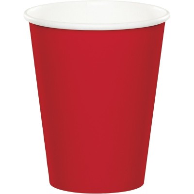 VASOS CARTON ROJO 8 UND 250 ML