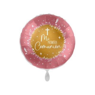 GLOBO COMUNION 18'ROSA Y ORO