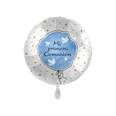 GLOBO COMUNION 18'AZUL Y BLANCO