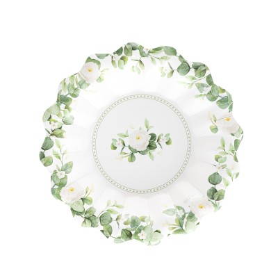 PLATOS VERDE ROMANTIC HONDO 24 CM 8 UND