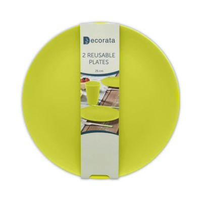 PLATOS REUTILIZABLES VERDE LIMA 25 CM 2 UND