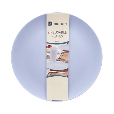 PLATOS REUTILIZABLES HONDO LILA 20 CM 2 UND