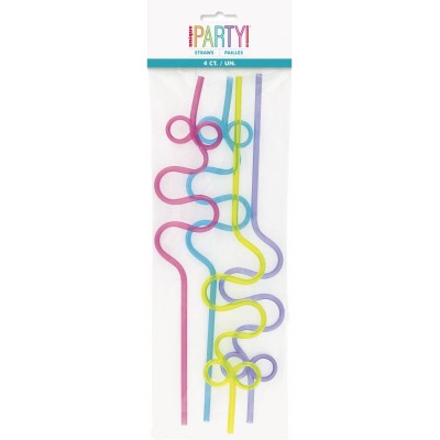 PAJITAS PLASTICO FORMA GARABATO 4 UND