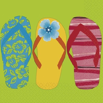 SERVILLETAS CHANCLAS 25 CM 16 UND
