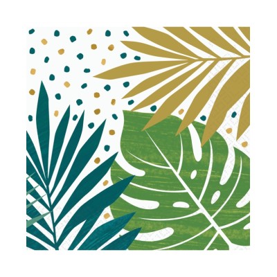 SERVILLETAS 33 X 33CM HOJAS TROPICAL