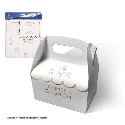CAJITA CARTON BLANCO MI PRIMERA COMUNION 12 UND