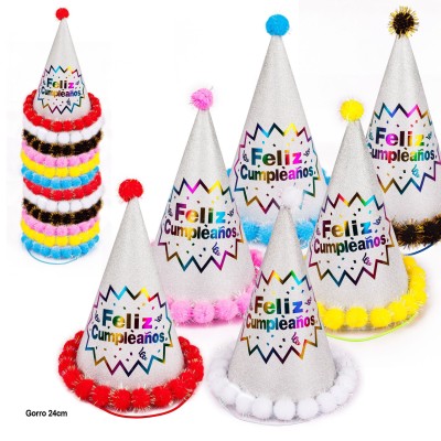 GORRO POMPON CUMPLE BRILLI 24 CM