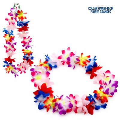 COLLAR HAWAI FLORES MEDIANAS 40 CM