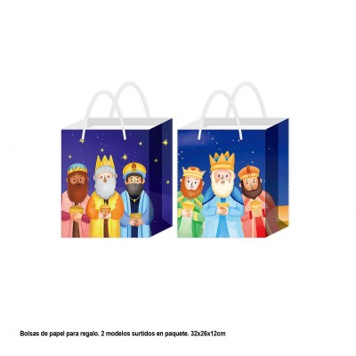 BOLSA REGALO REYES MAGOS MED 32 CM